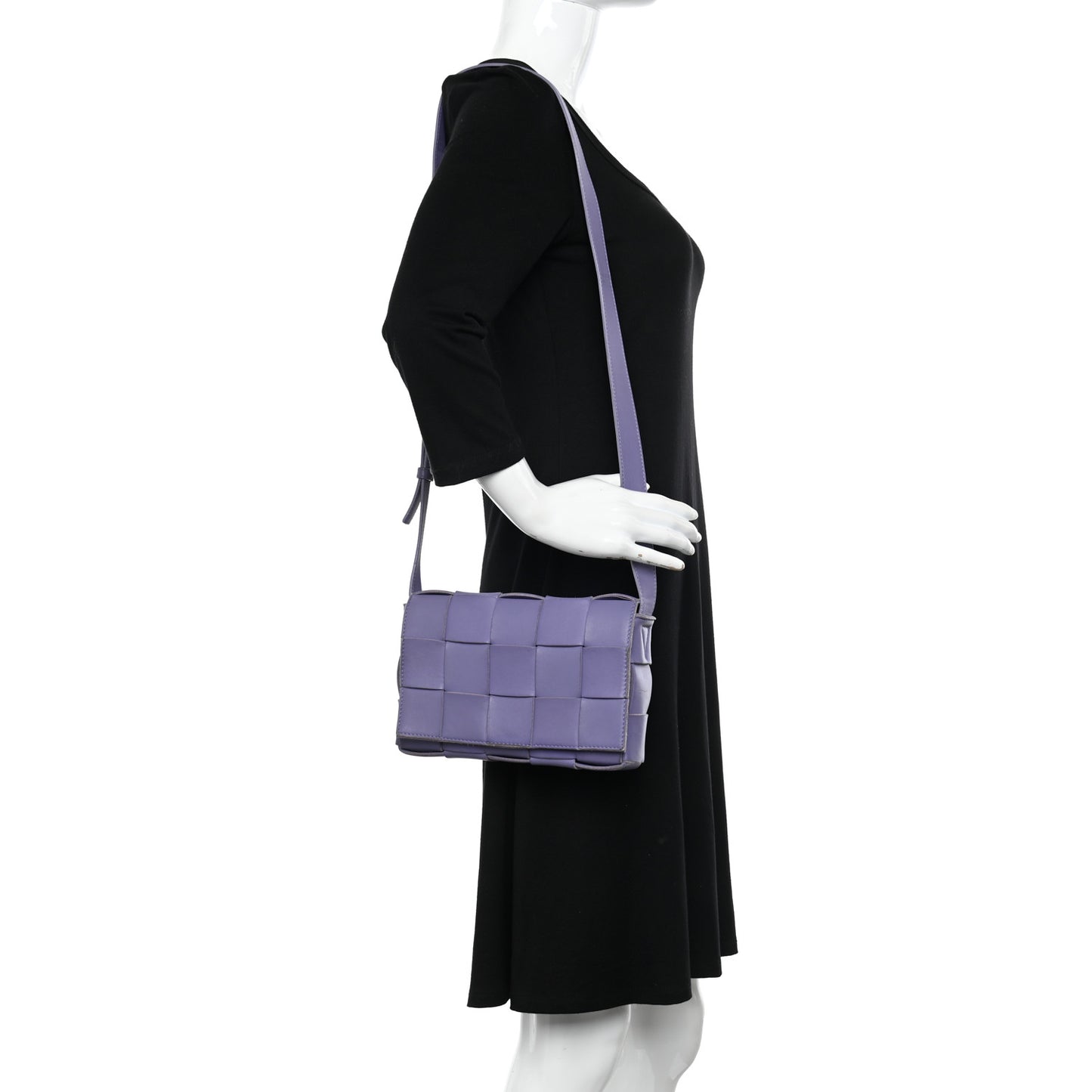 Lambskin Intreccio Cassette Crossbody Bag Wisteria