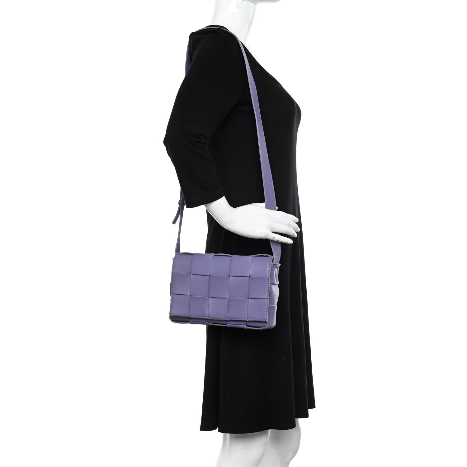 Bottega Veneta Lambskin Intreccio Cassette Crossbody Bag Wisteria 2 of 13