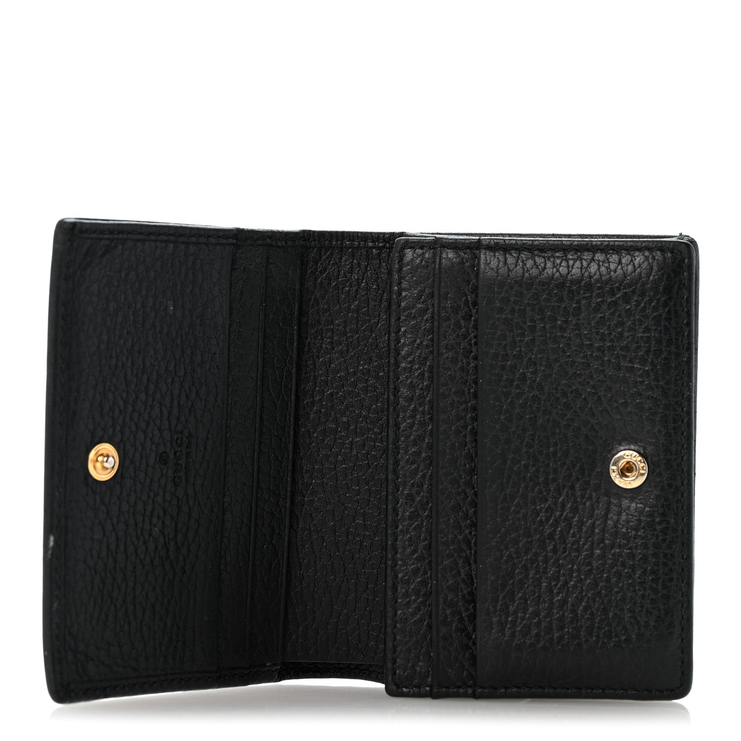 Gucci Pebbled Calfskin GG Marmont Card Case Black 5 of 9