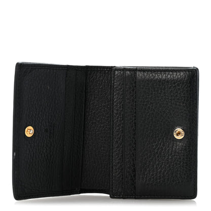 Gucci Pebbled Calfskin GG Marmont Card Case Black 5 of 9