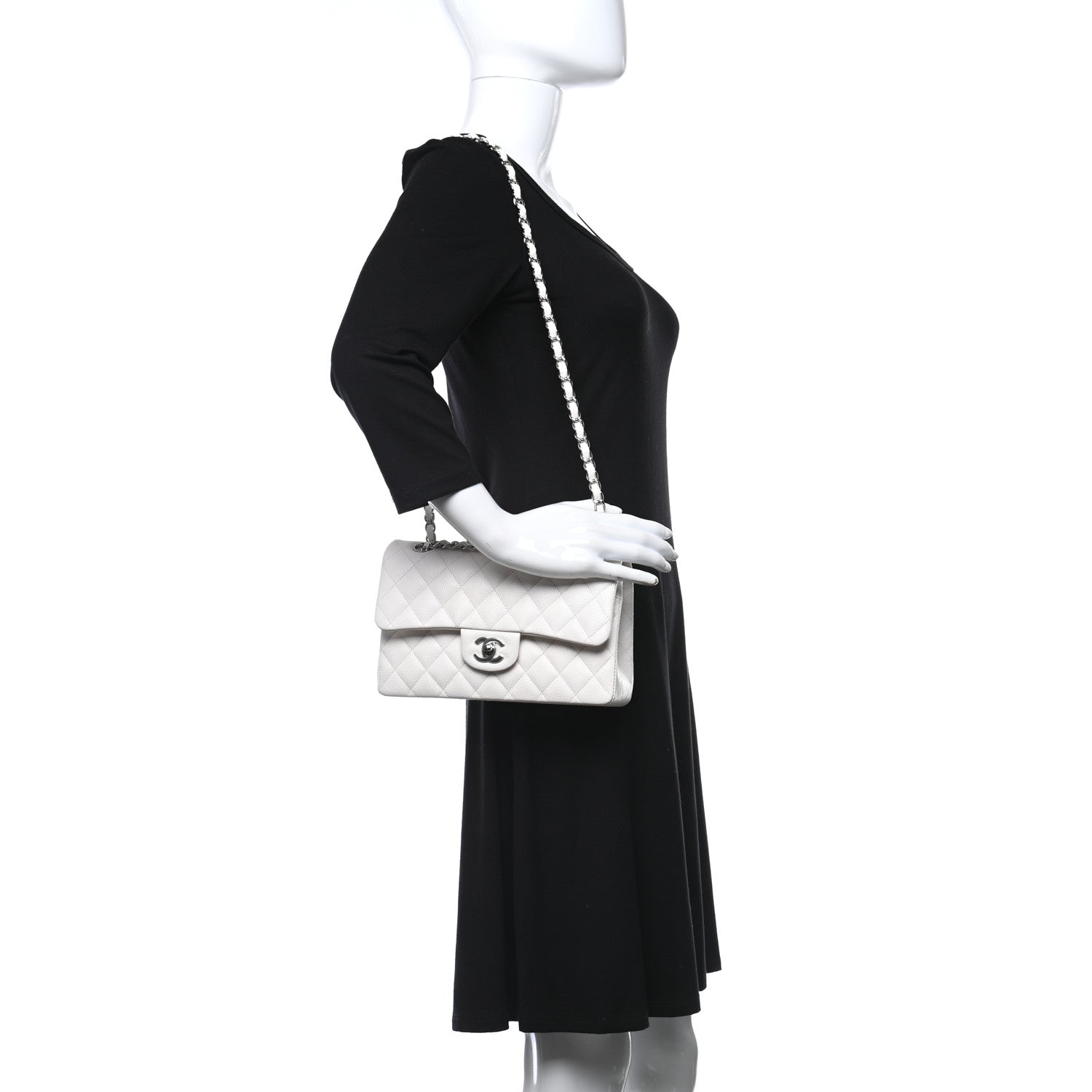 Chanel Caviar Quilted Small Double Flap White 2 of 10