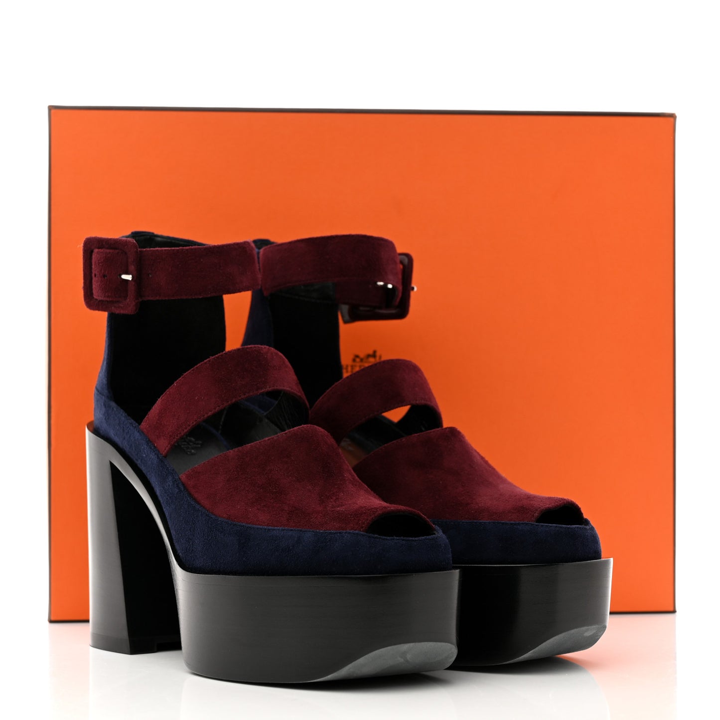 Suede Goatskin Hailey 70 Sandals 39 Marron Mahogany Marine