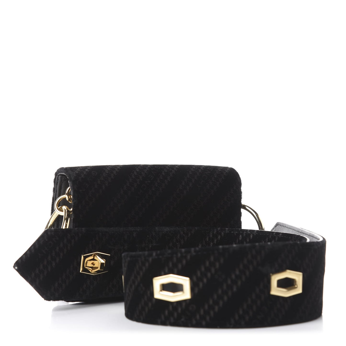 Velvet Logo Nano Eden Shoulder Bag Black