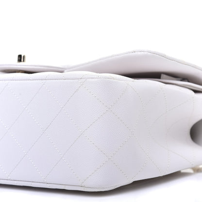 Chanel Caviar Quilted Jumbo Double Flap White 6 of 10
