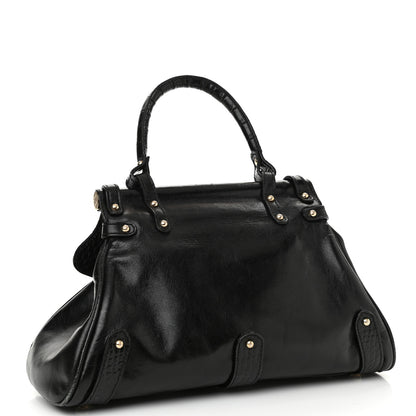 Fendi Lambskin Crocodile Embossed Small Magic Bag Black 3 of 10