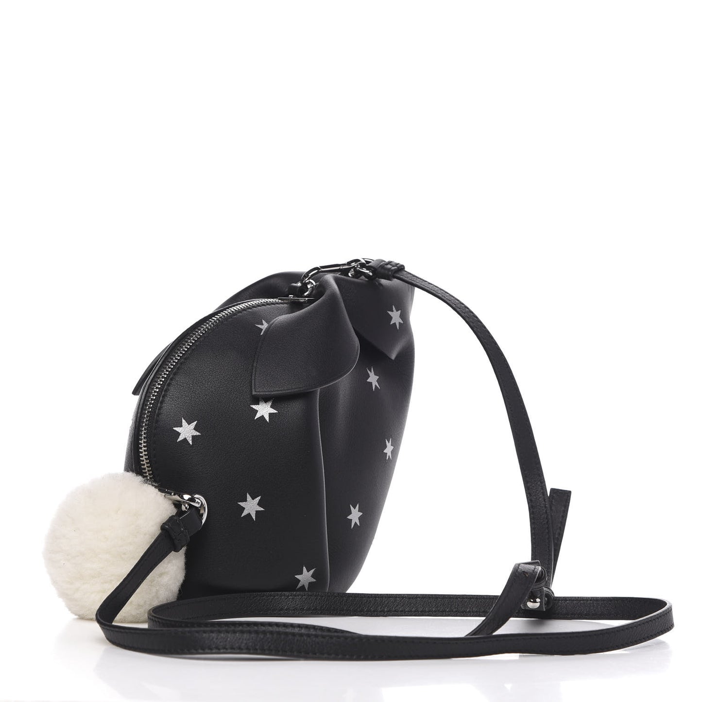 Calfskin Mini Star Bunny Crossbody Bag Black
