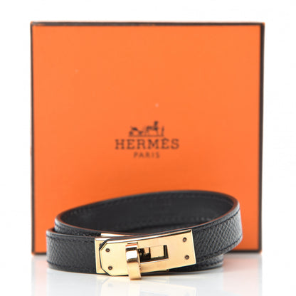 Hermes Epsom Kelly Double Tour Bracelet M Black 5 of 6