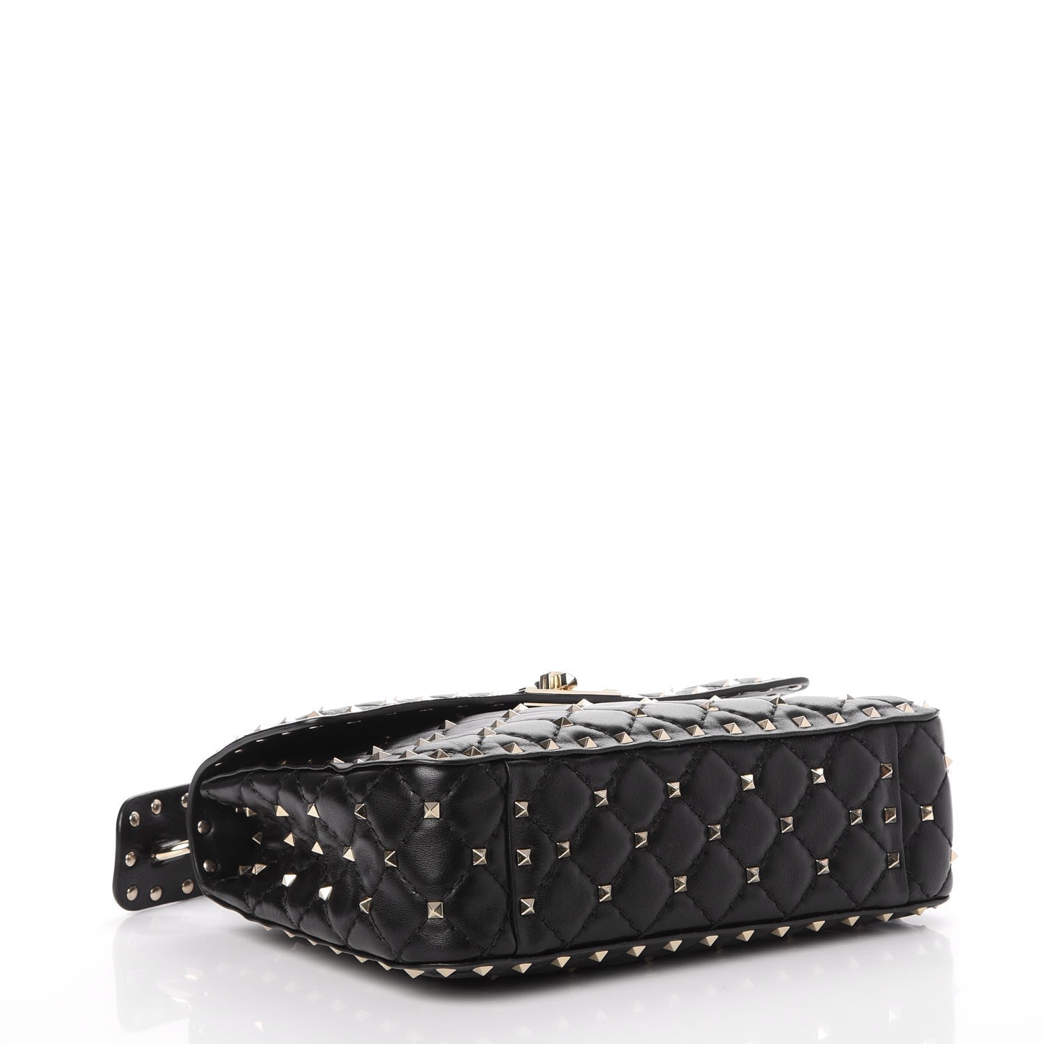 Valentino Garavani Lambskin Medium Rockstud Spike Shoulder Bag Black 4 of 8