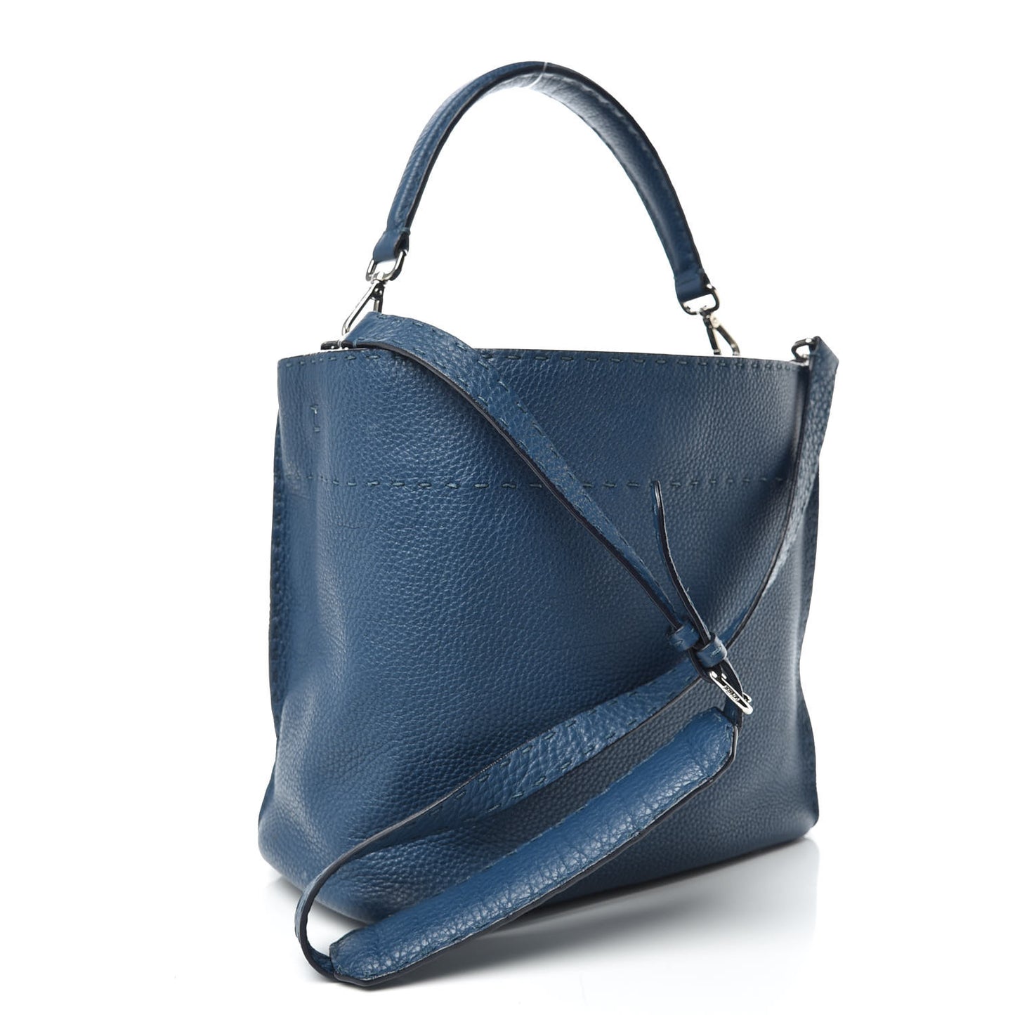 Cuoio Romano Selleria Small Anna Bucket Bag Blue