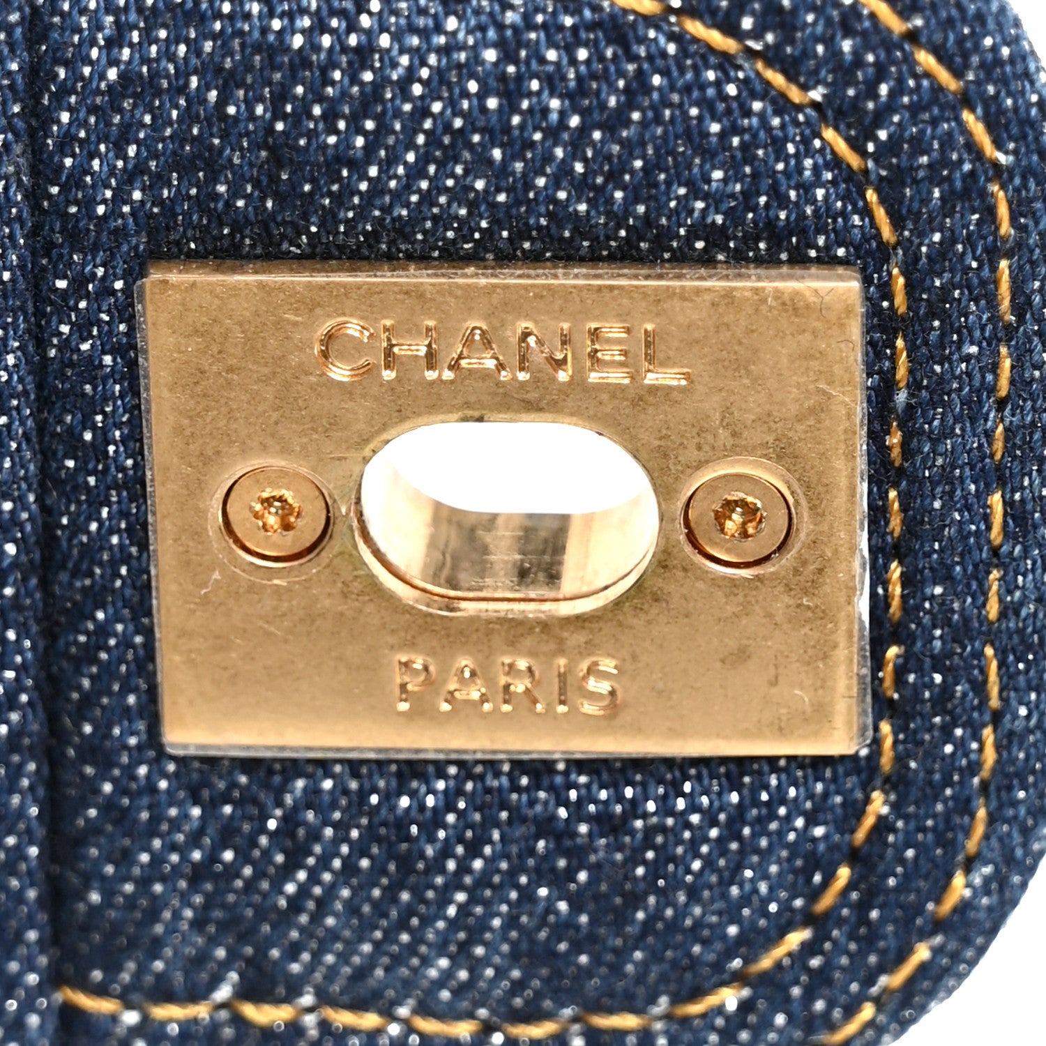 Chanel Denim Quilted Double You Mini Flap  Blue Golden 7 of 12