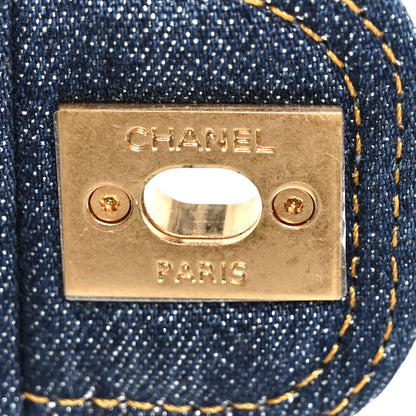 Chanel Denim Quilted Double You Mini Flap  Blue Golden 7 of 12