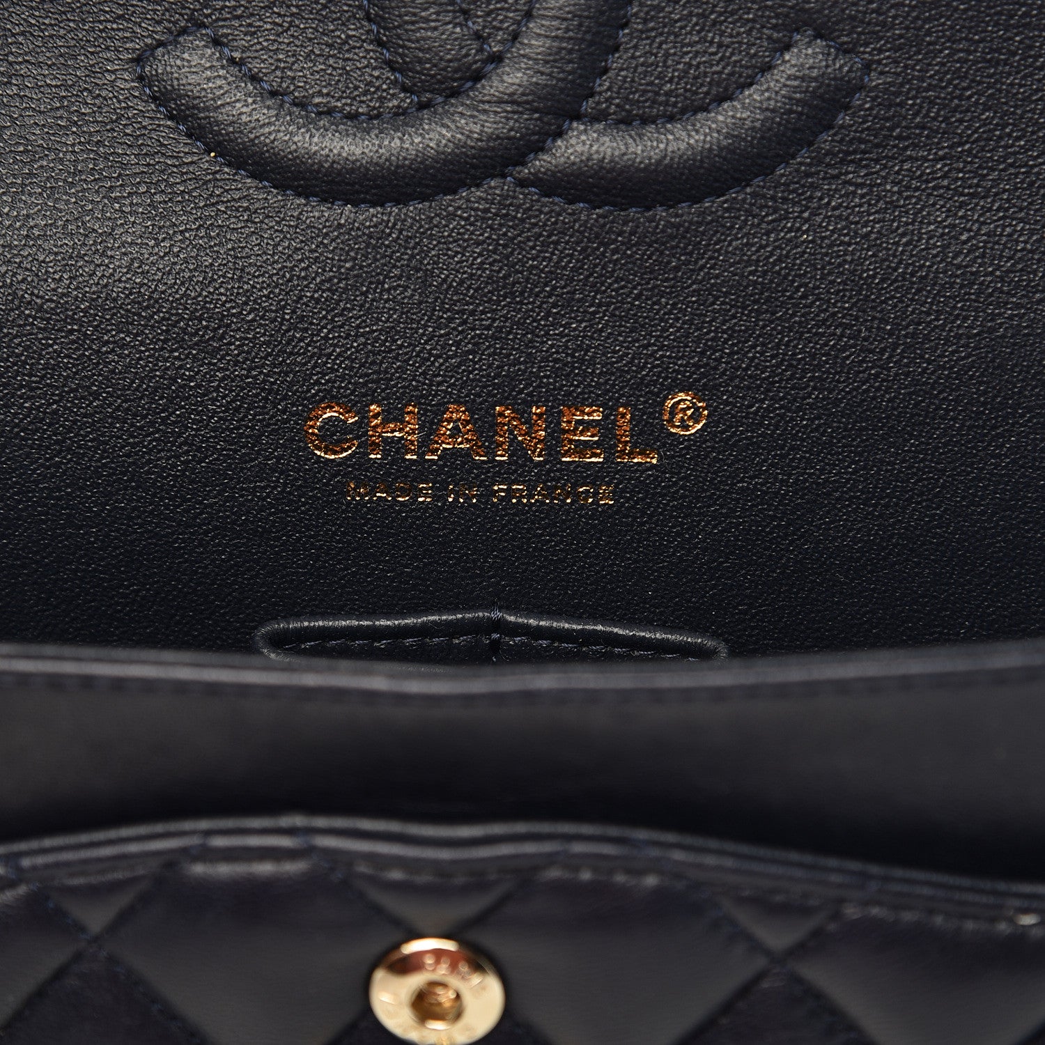 Chanel Lambskin Quilted Medium Double Flap Navy 6 of 19
