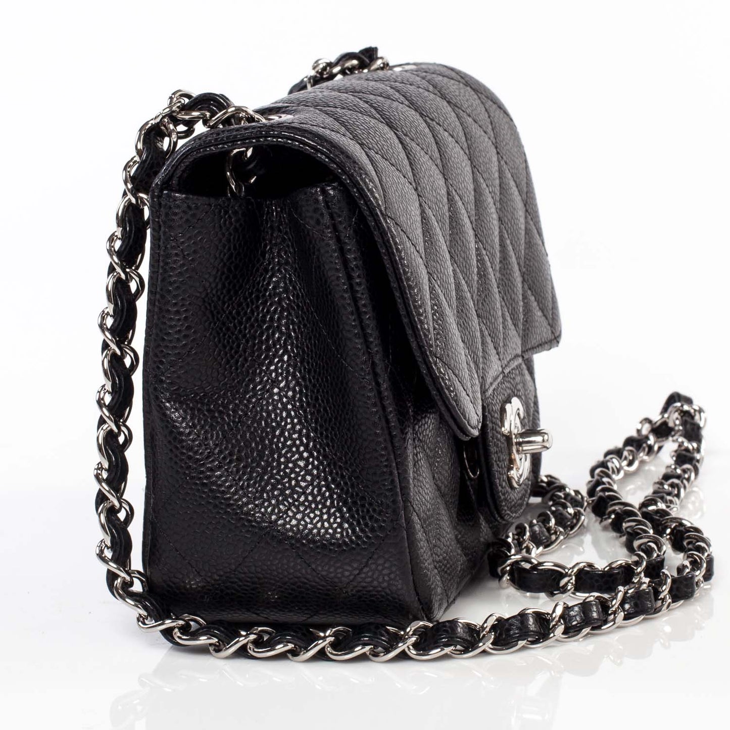 Caviar Quilted Mini Flap Black SHW