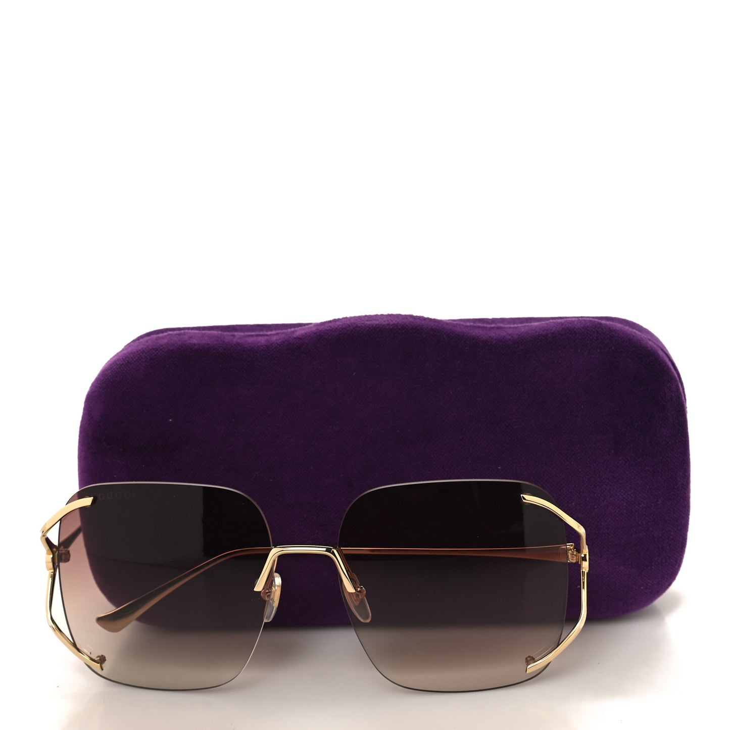 Metal Oversized Sunglasses GG0646S Gold Brown