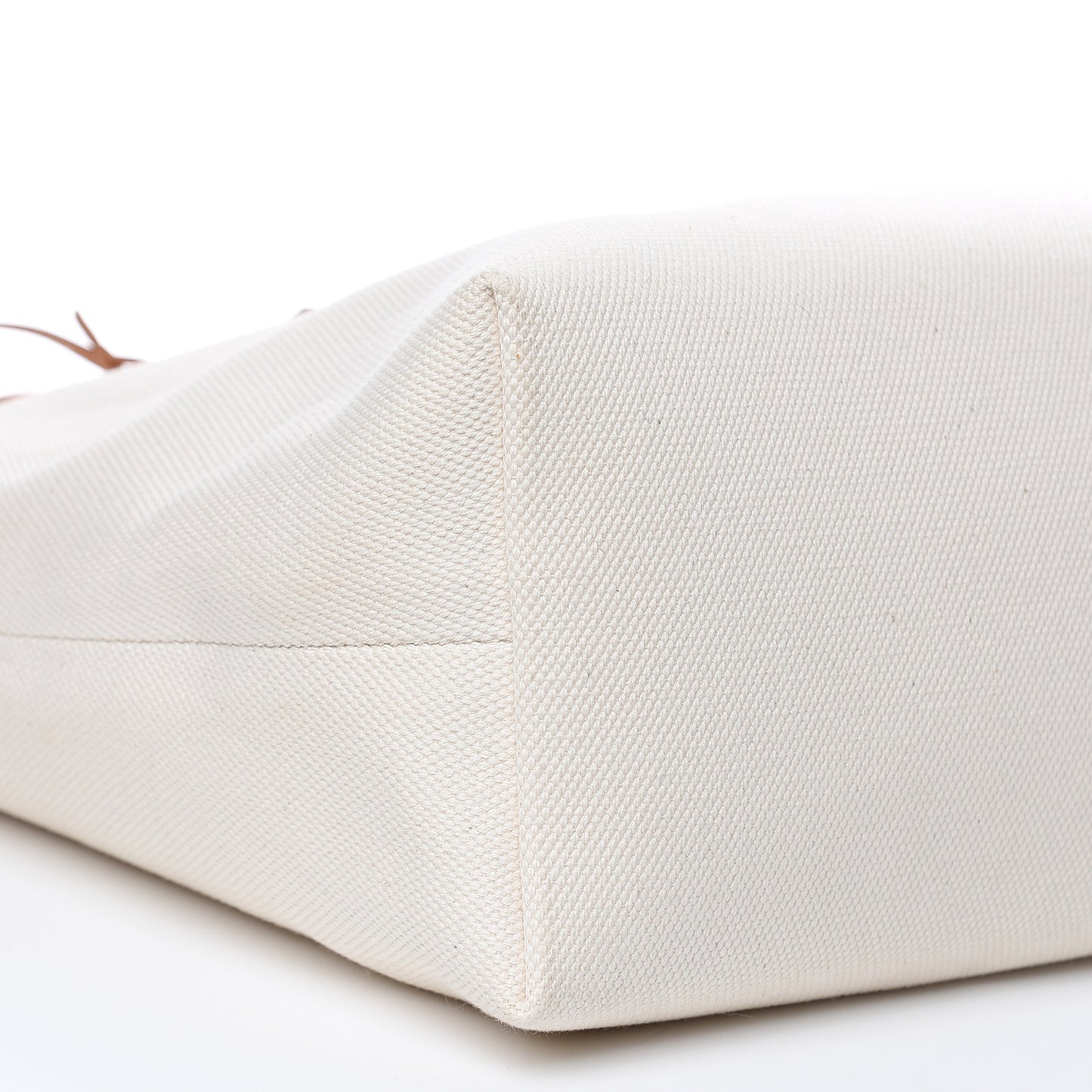 Canvas Calfskin Horizontal Cabas Natural Tan