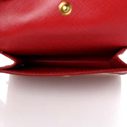 Prada Saffiano Triangle Trick with Charm Key Chain Fuoco 5 of 8