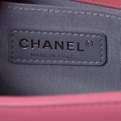 Chanel Calfskin Chevron Quilted Medium Boy Flap Pink 6 of 14