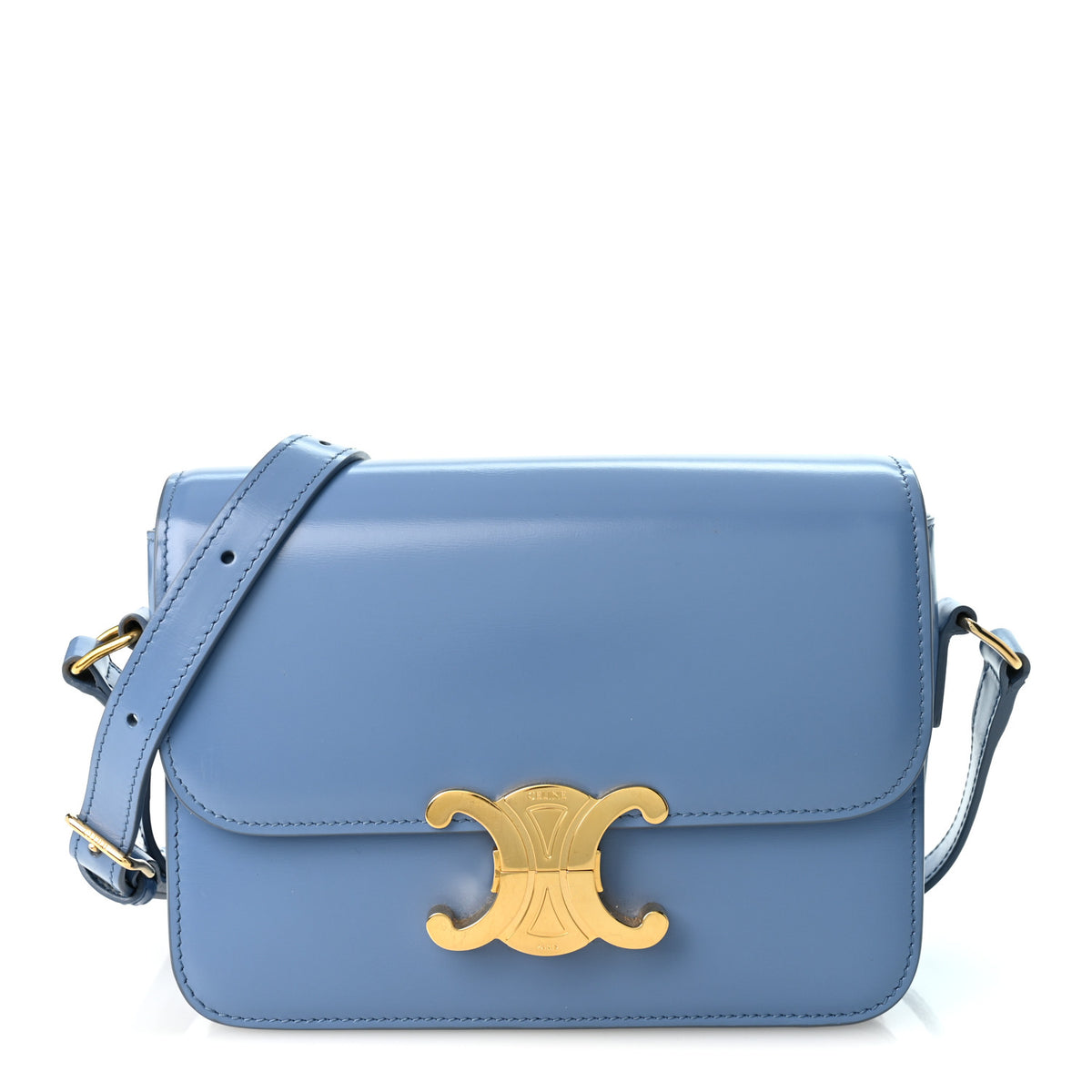 Shiny Calfskin Teen Triomphe Azure