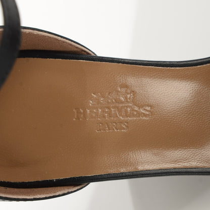 Hermes Calfskin Legend Wedge Sandals 36.5 Black 8 of 8