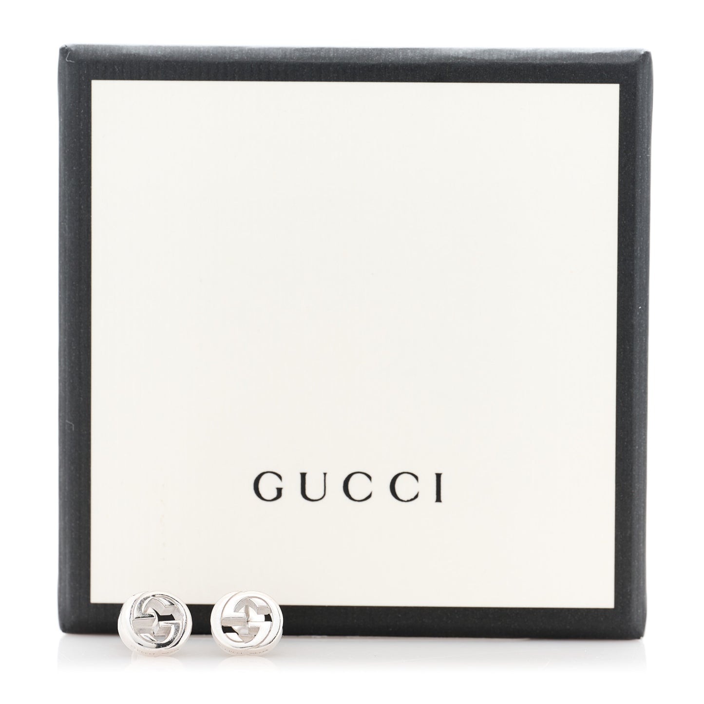 Sterling Silver Interlocking GG Stud Earrings