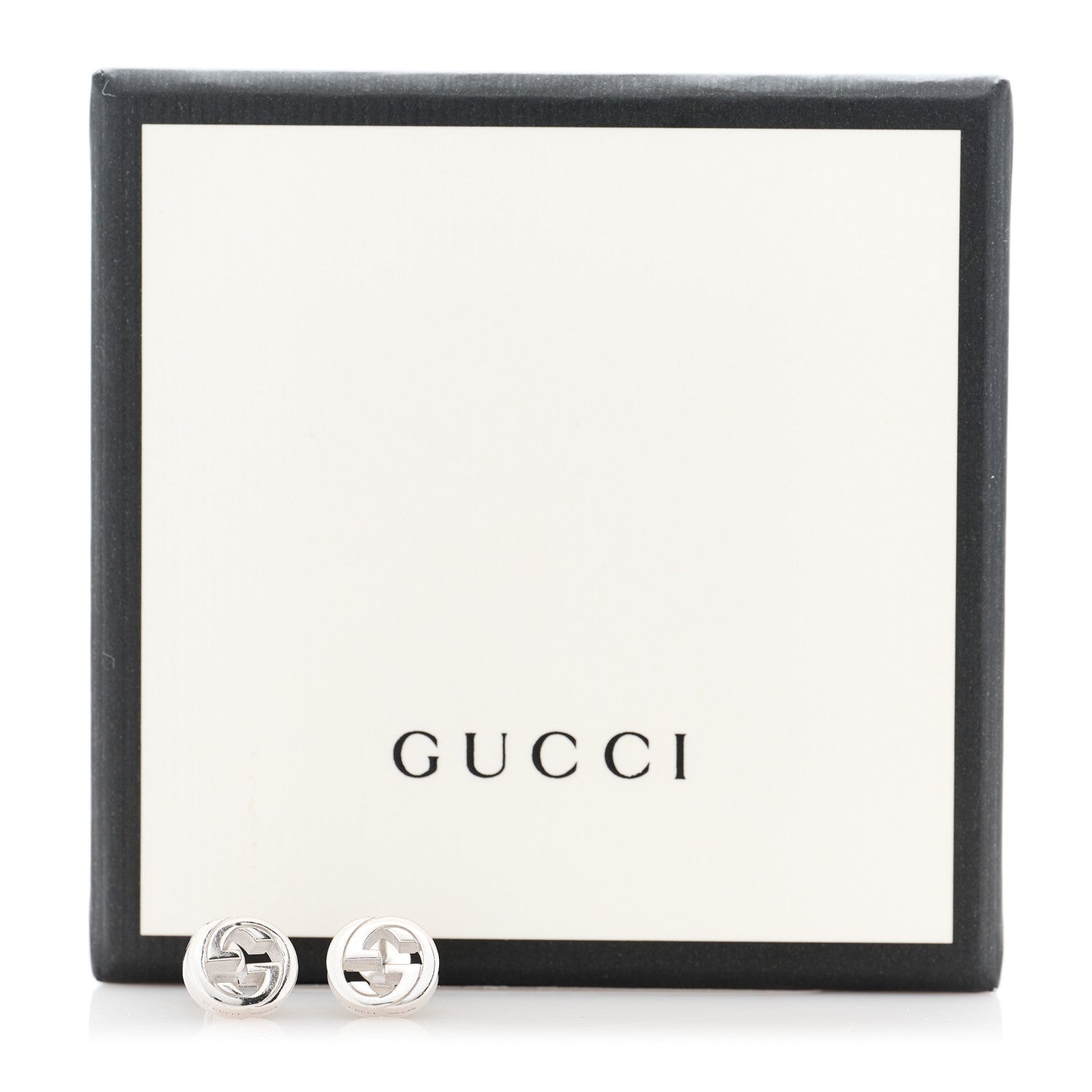 Gucci Sterling Silver Interlocking GG Stud Earrings 5 of 5