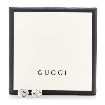 Gucci Sterling Silver Interlocking GG Stud Earrings 5 of 5