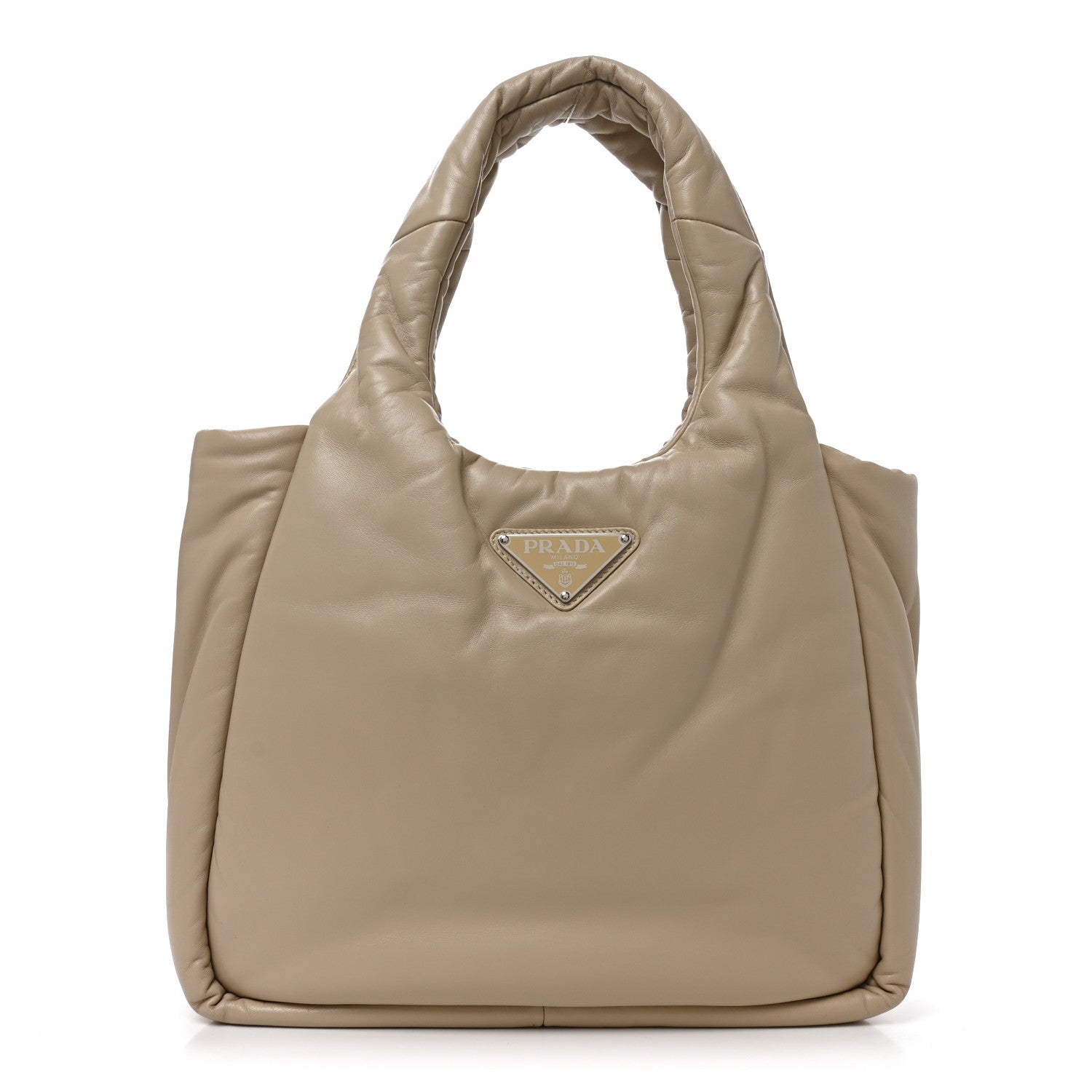 Prada Nappa Soft Padded Medium Double Handled Shoulder Bag Deserto 1 of 9