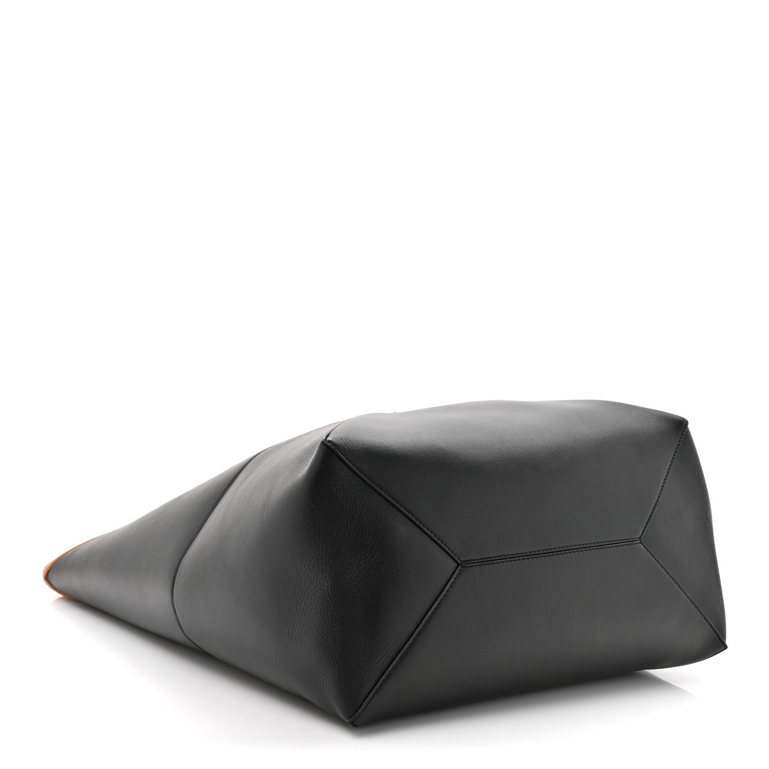 Loewe Shiny Calfskin Large  Puzzle Fold Tote Warm Desert Black 4 of 12