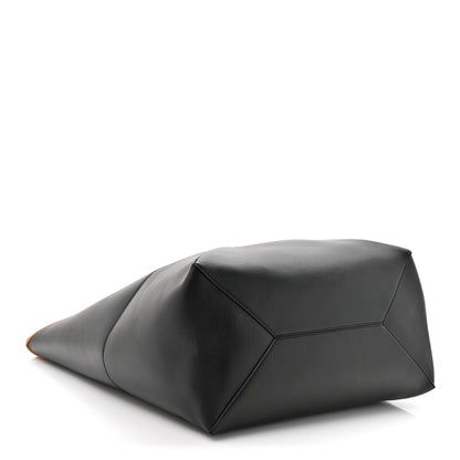 Loewe Shiny Calfskin Large  Puzzle Fold Tote Warm Desert Black 4 of 12