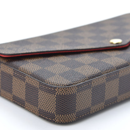 Louis Vuitton Damier Ebene Pochette Felicie Chain Wallet 5 of 10