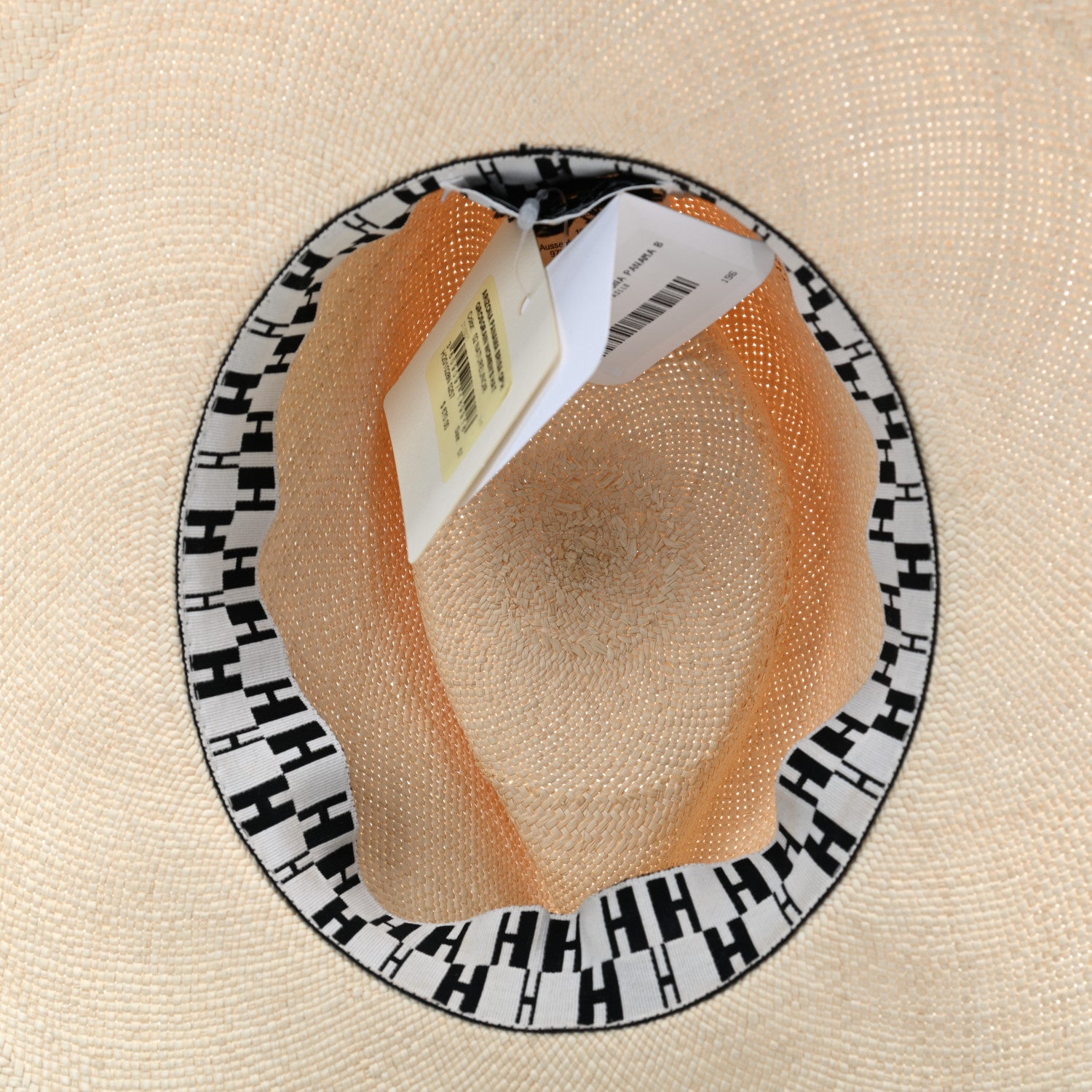 Hermes Straw Arizona Panama Brisa Hat 57 Naturel Ecru Black 7 of 9
