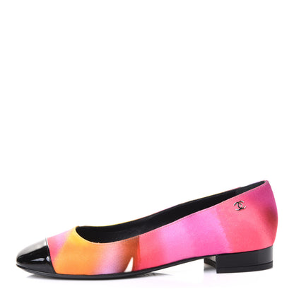 Chanel Fabric Patent Printed CC Cap Toe Ballerina Flats 36 Multicolor 2 of 18