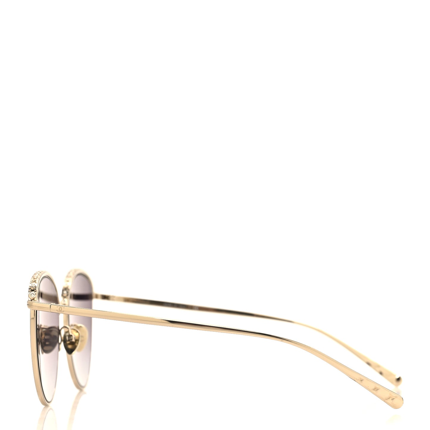 Metal Crystal Sunglasses 4258-B  Gold