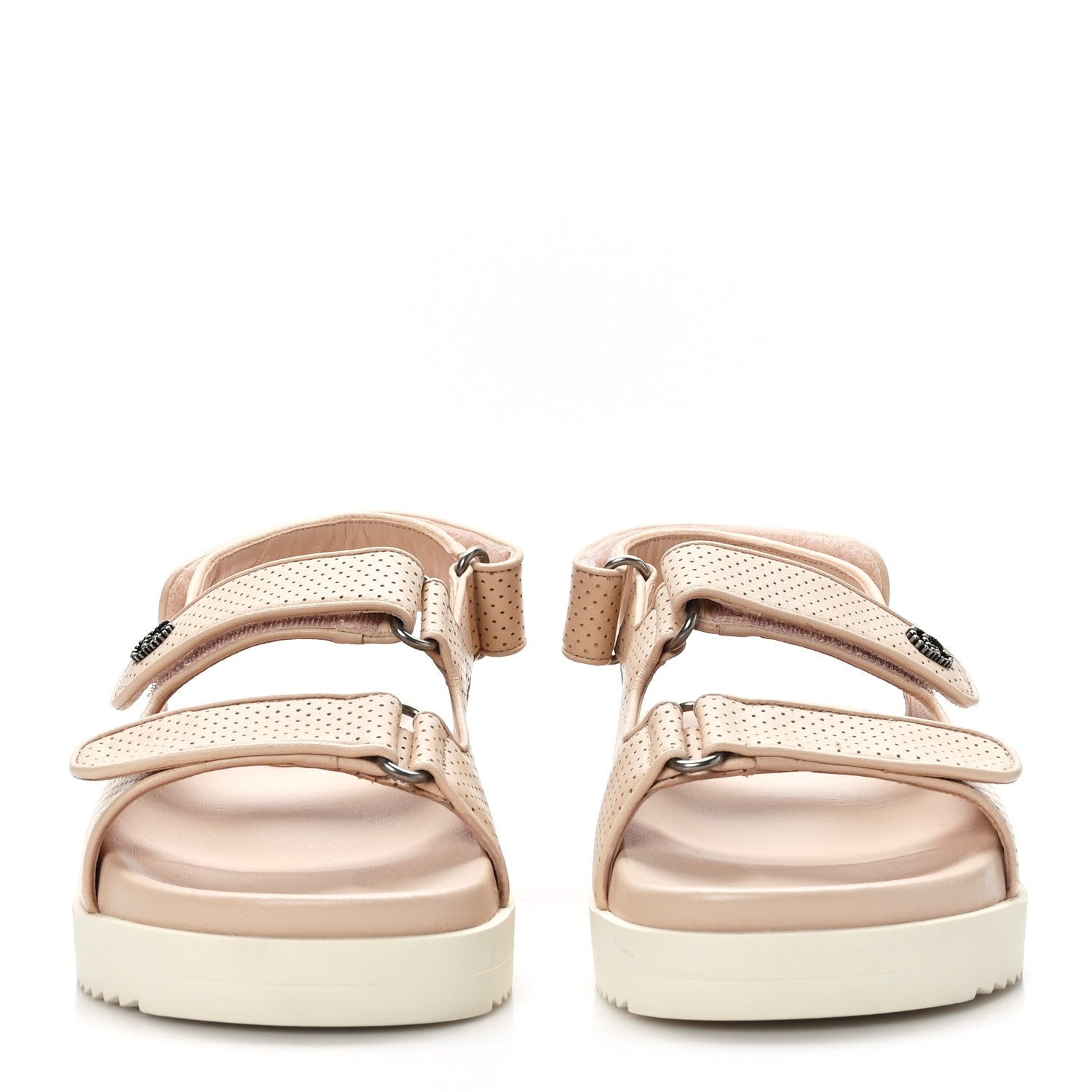 Gucci Malaga Kid Mini Double G Perforated Womens Dad Sandals 37 Skin Rose 2 of 8