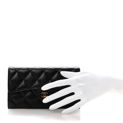 Chanel Caviar Quilted Medium Flap Wallet Black 2 of 9