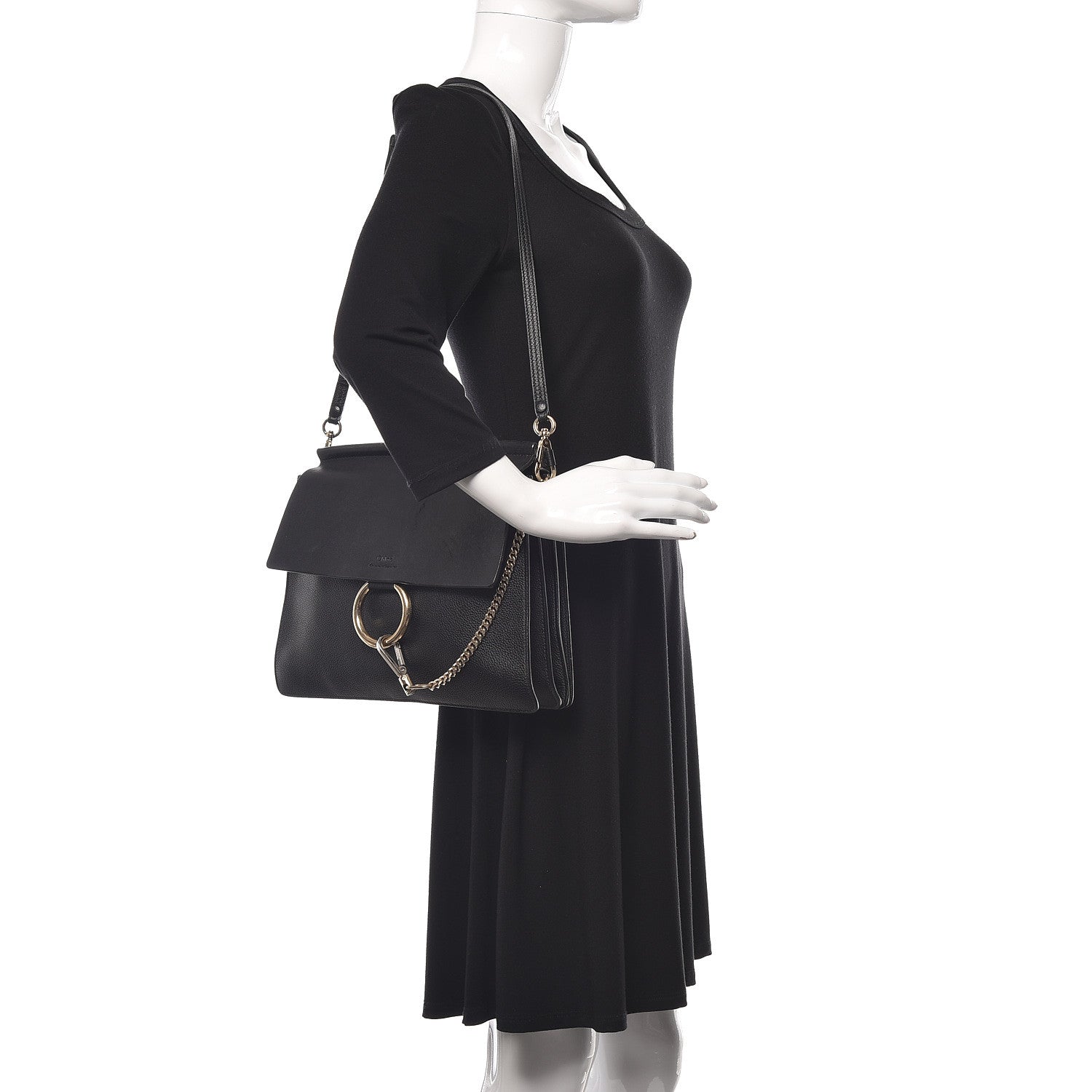 Chloe Calfskin Medium Faye Shoulder Bag Black 2 of 26