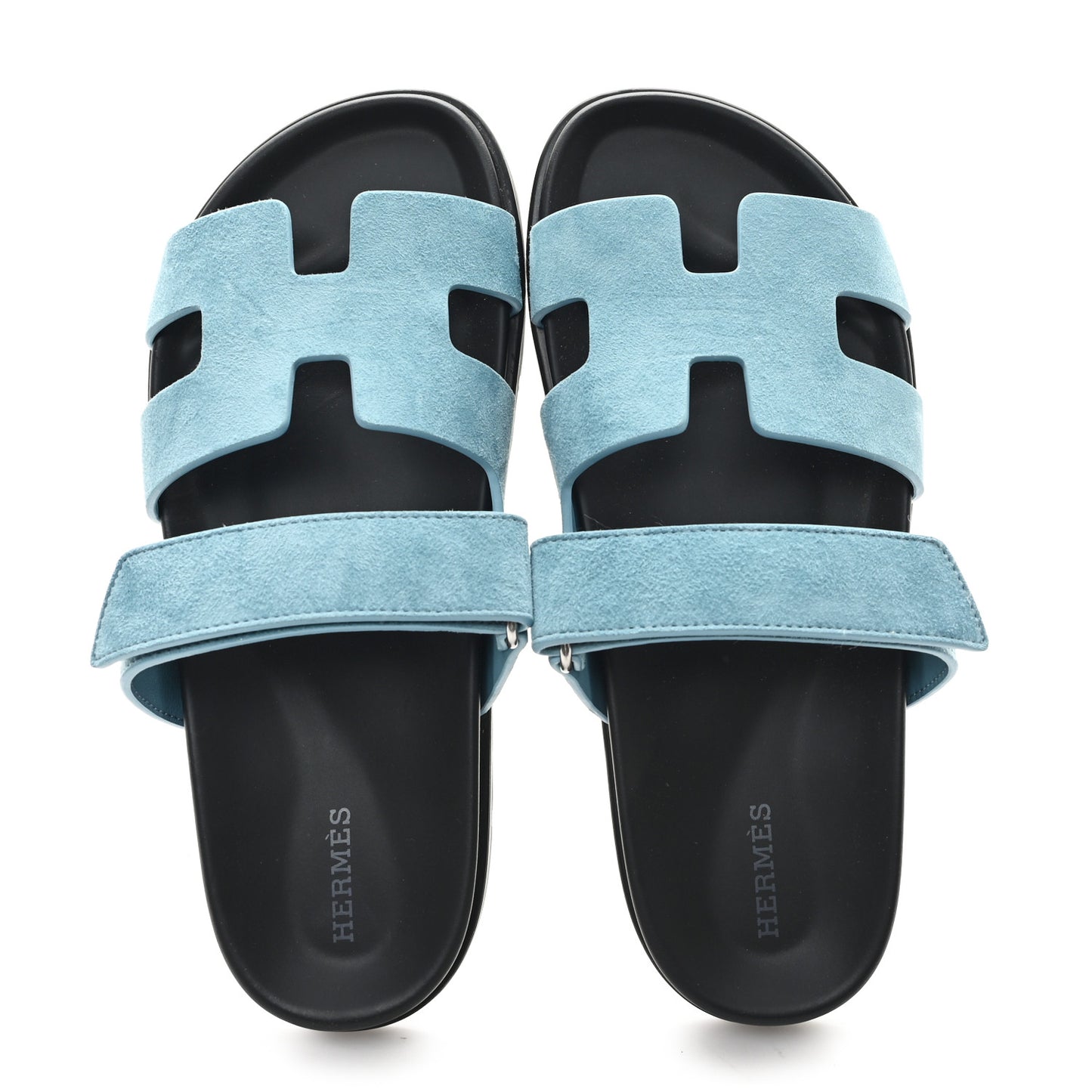 Suede Goatskin Womens Chypre Sandals 39 Bleu Mineral