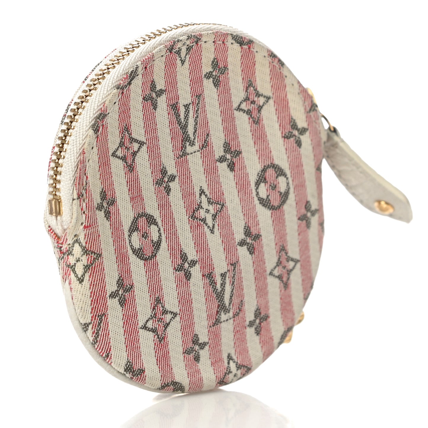 Mini Lin Croisette Round Coin Purse Rouge
