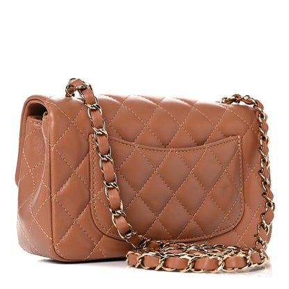 Chanel Lambskin Quilted Mini Rectangular Flap Brown 2 of 9