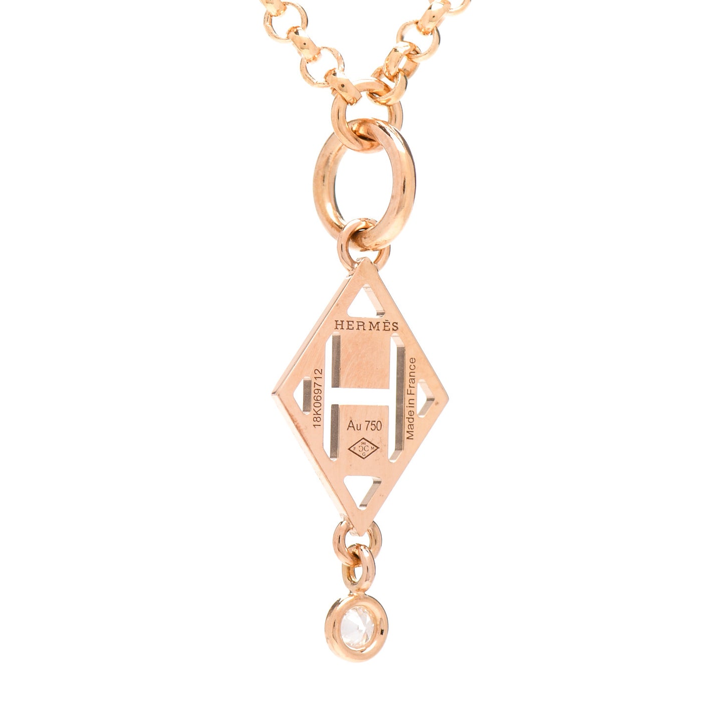 18K Rose Gold Diamond Gambade Pendant Necklace