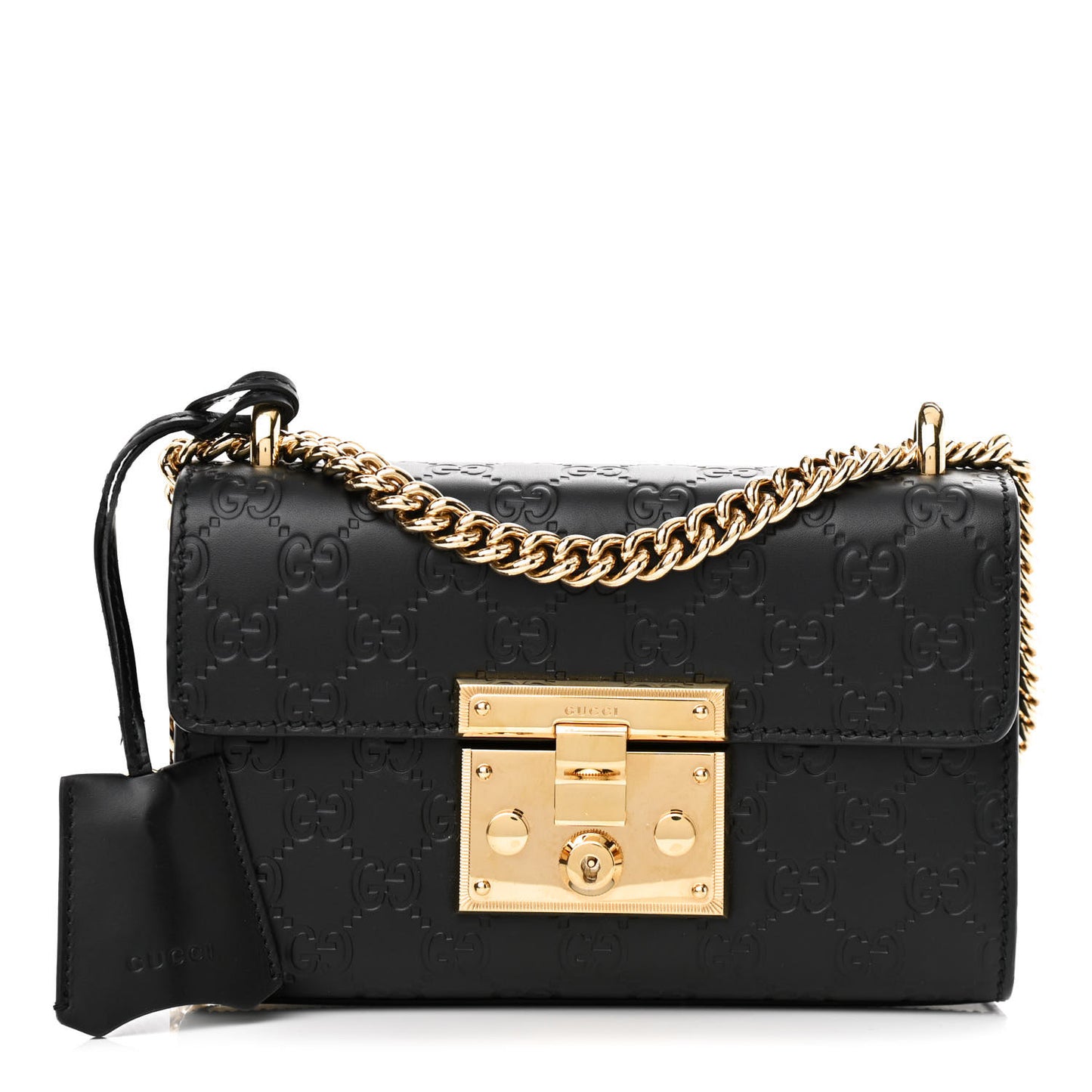 Guccissima Small Padlock Shoulder Bag Black