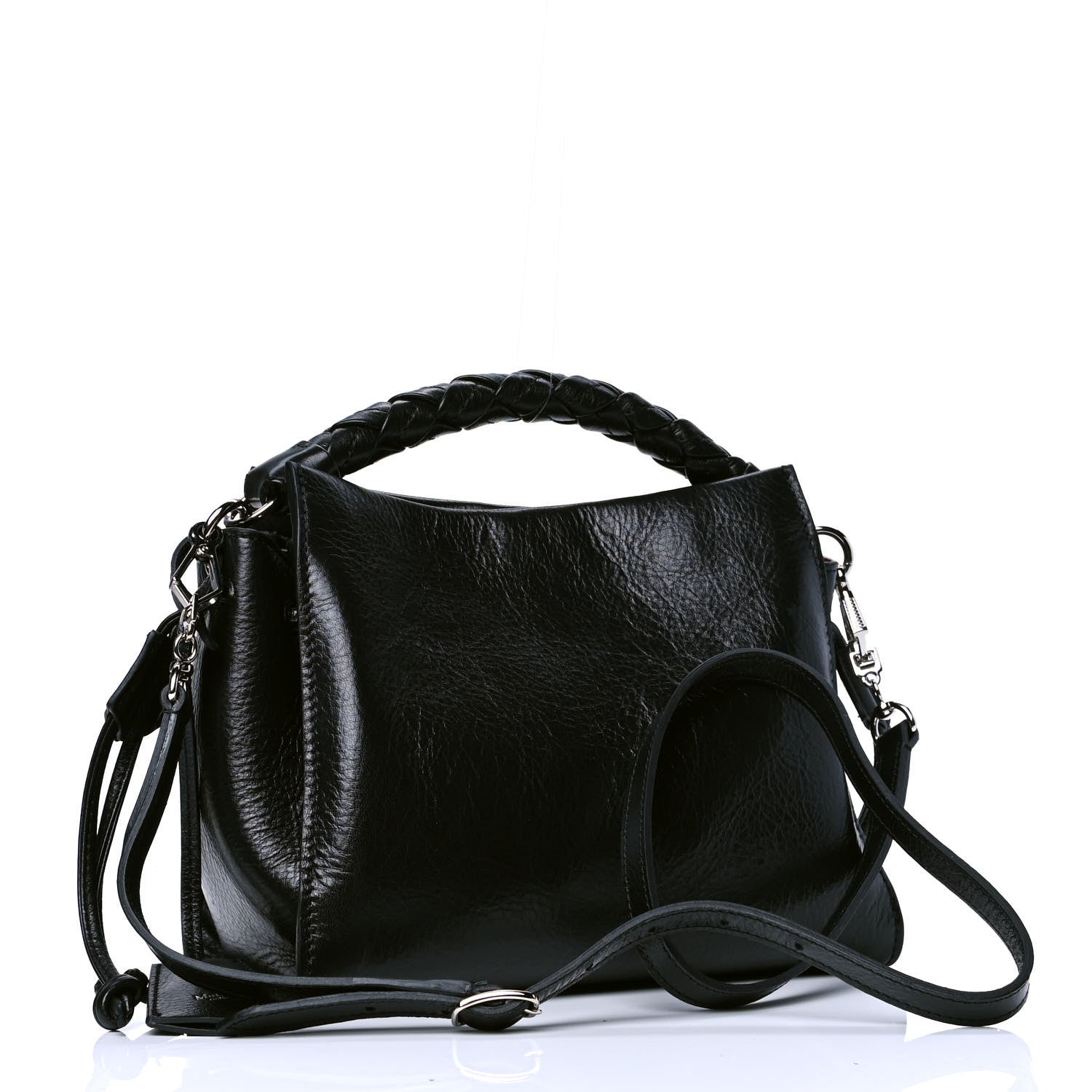 Mulberry Glossy Calfskin Small Iris Tote Black 2 of 4