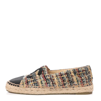 Chanel Tweed Grosgrain CC Espadrilles 37 Multicolor 1 of 12
