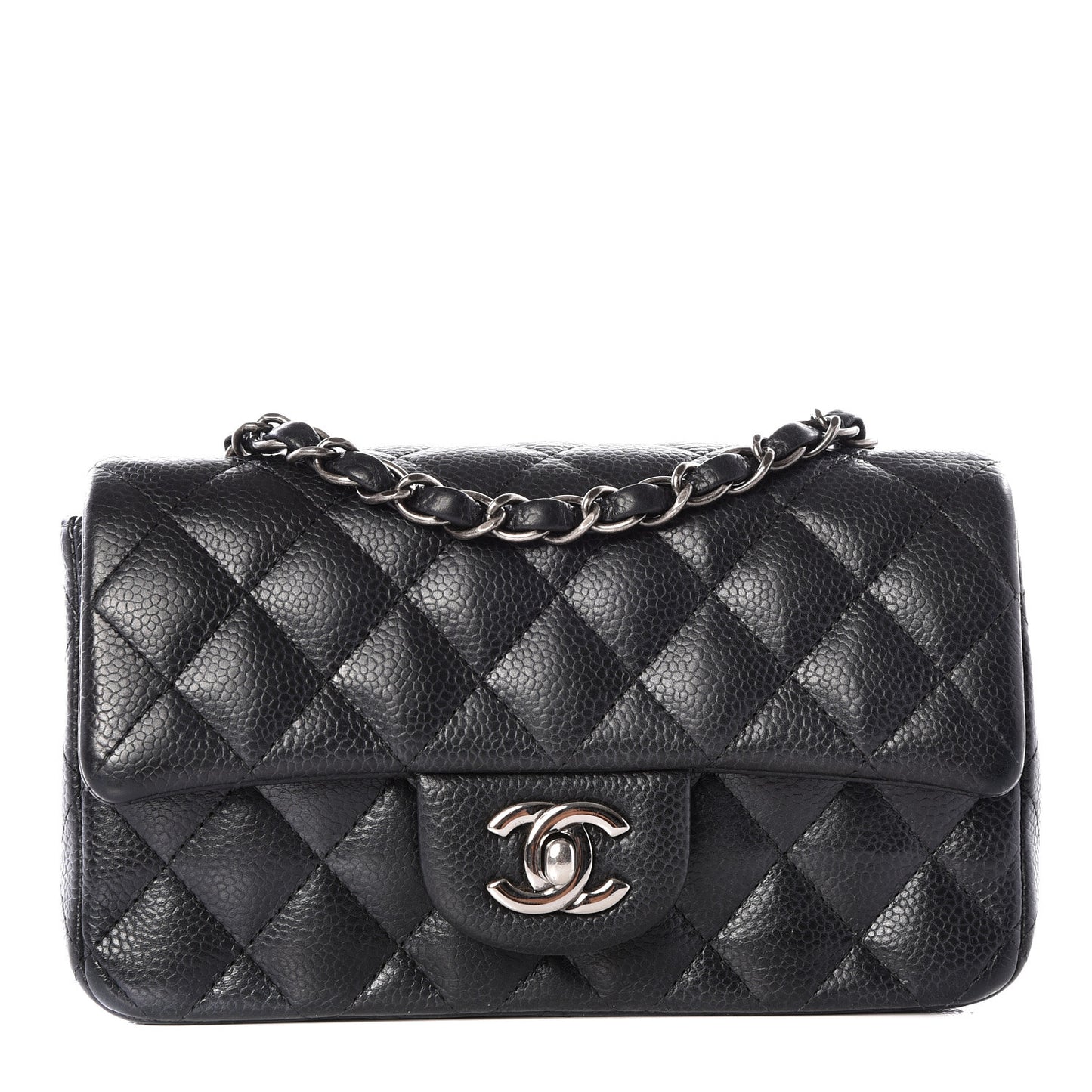 Caviar Quilted Mini Rectangular Flap Black
