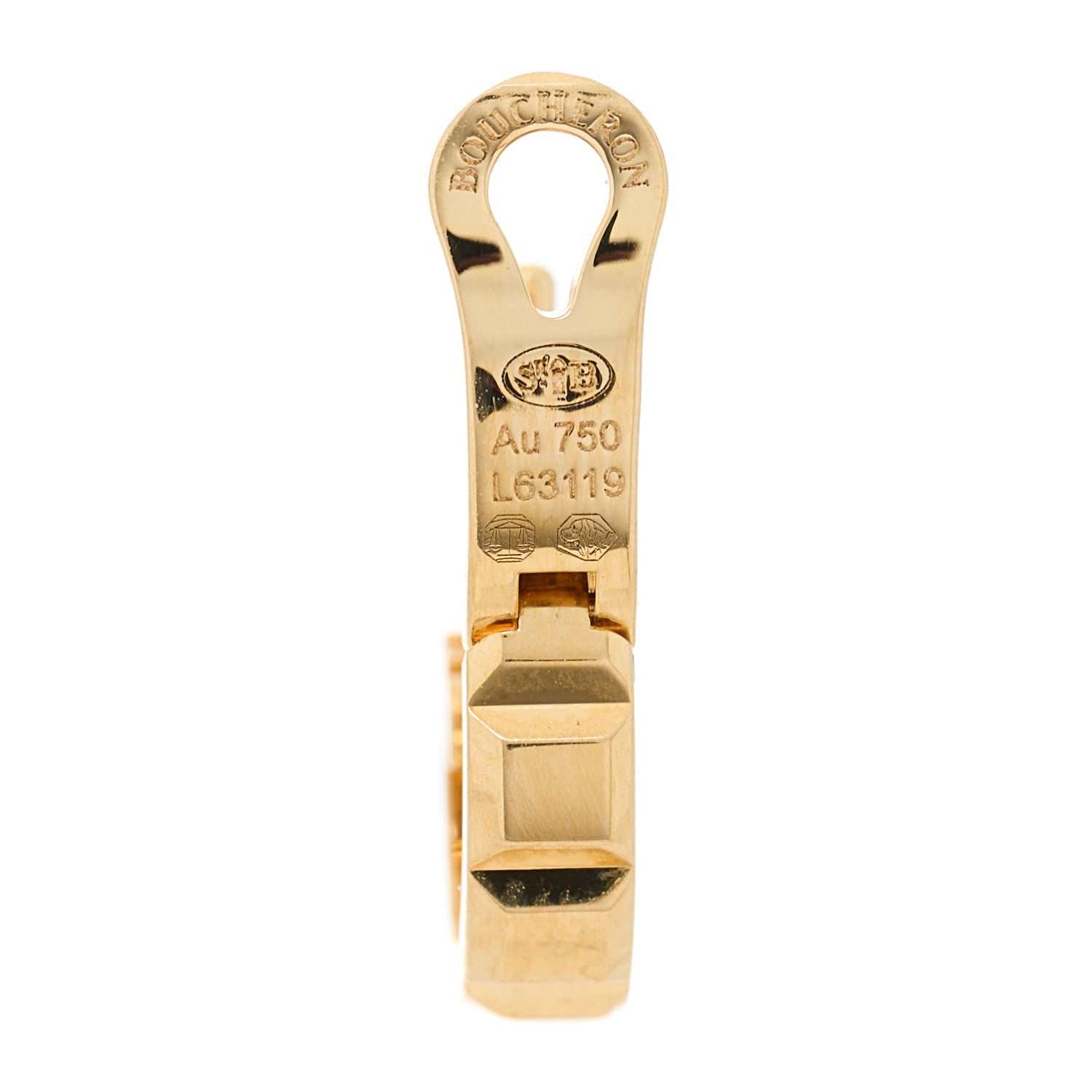 Boucheron 18K Yellow Gold Quatre Clou de Paris Single Hoop Earring 4 of 5