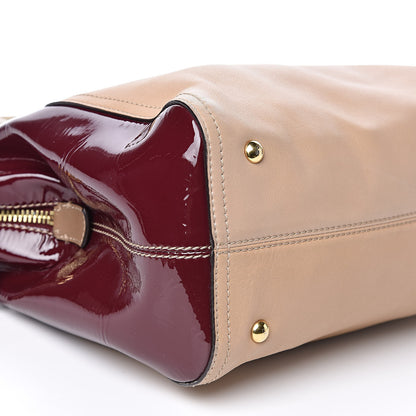 Fendi Calfskin Patent Small Chameleon Tote Cognac Bordeaux 8 of 12