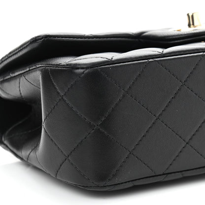 Chanel Lambskin Quilted Mini Lion Charm Top Handle Rectangular Flap Black 9 of 12