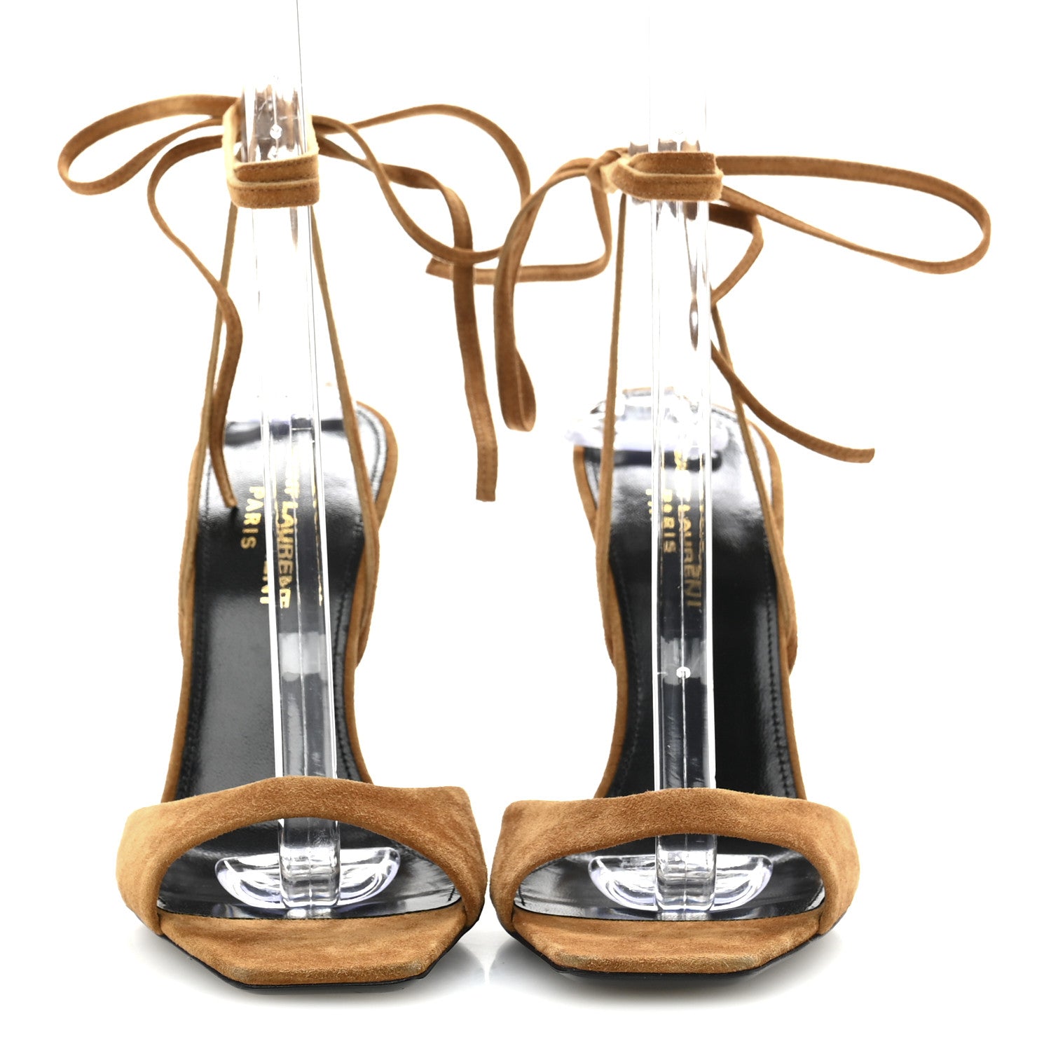 Saint Laurent Suede Paz 105 Ankle Strap Sandals 35 Cachemire Light Brown 3 of 10