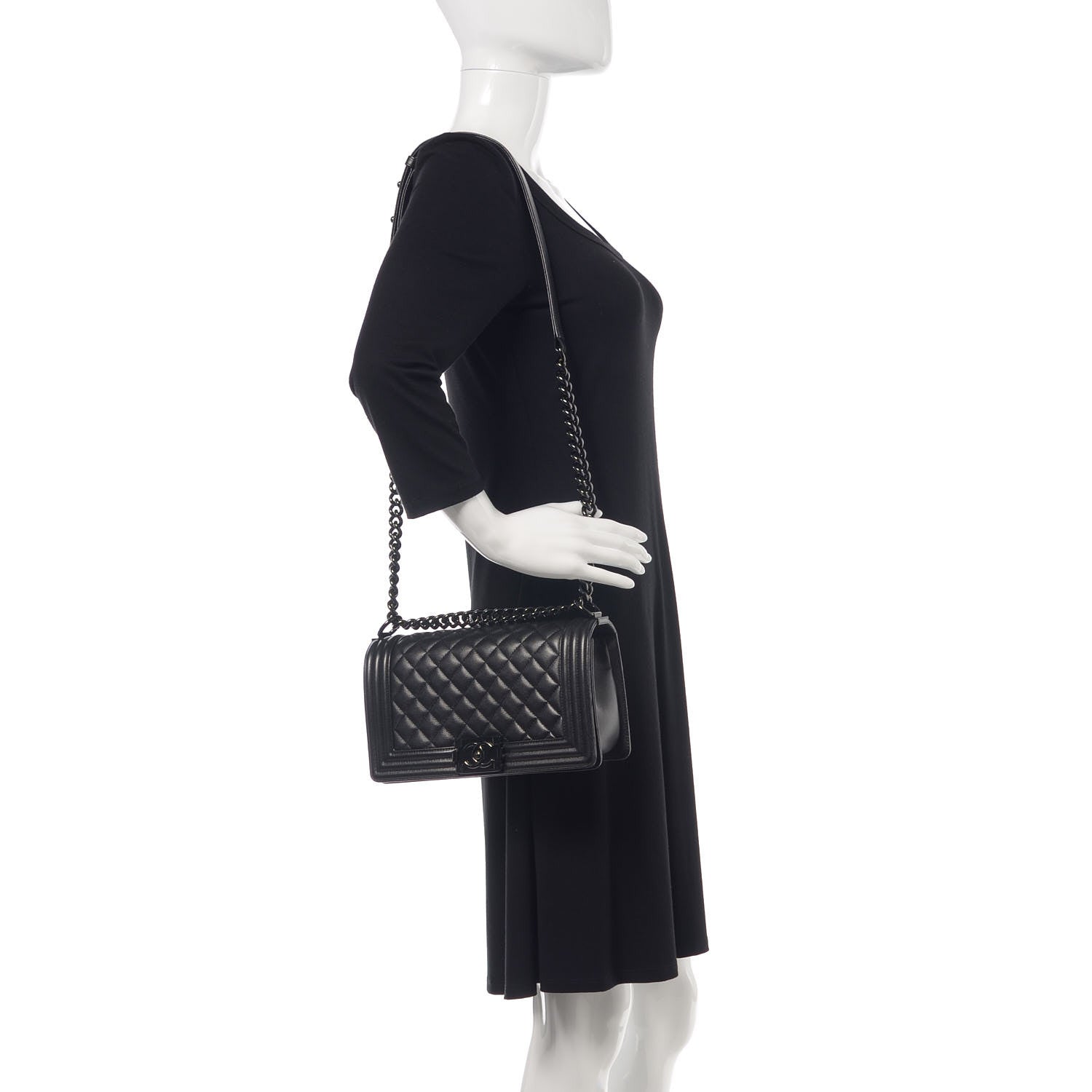 Chanel Caviar Quilted Medium Boy Flap So Black 2 of 11