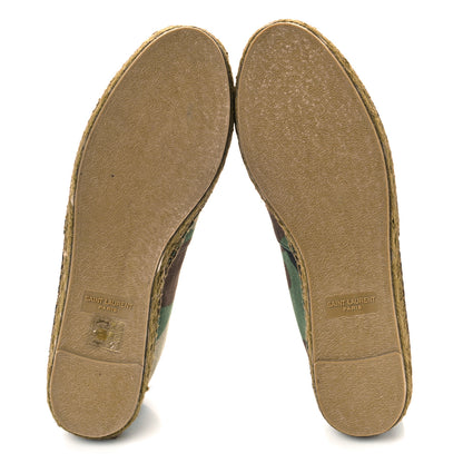 Saint Laurent Canvas Camouflage Espadrilles 35.5 Kaki Black 6 of 9